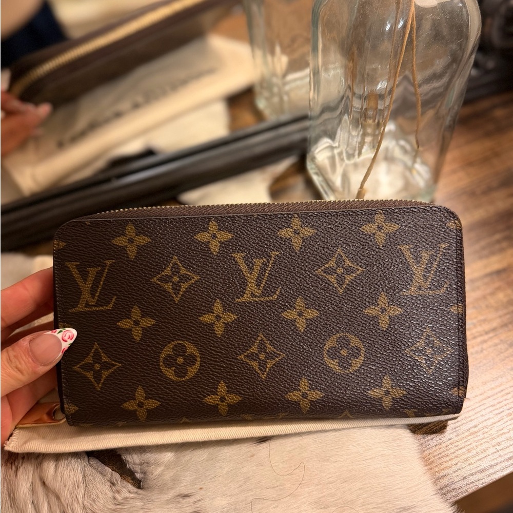 Louis Vuitton Dark Brown Monogram Zip Wallet